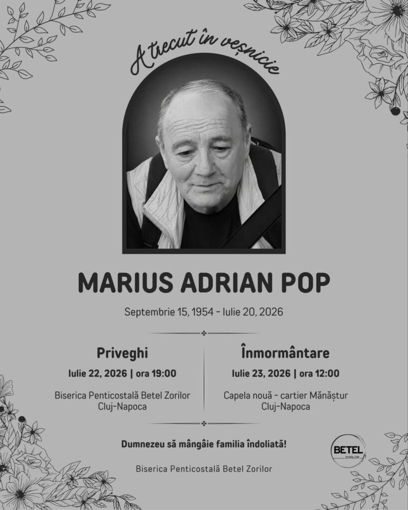 A trecut la Domnul fratele nostru Marius Pop.